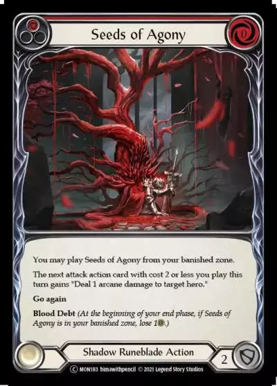 Seeds of Agony RED U-MON183-RF - Monarch - Unlimited - Flesh and blood card