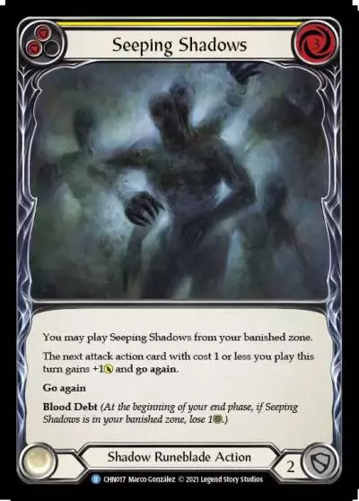 Seeping Shadows YELLOW CHN017 - Chane - Blitz Deck - Flesh and blood card