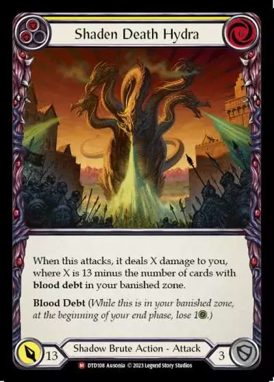 Shaden Death Hydra YELLOW DTD108 - Dusk till Dawn - Flesh and blood card