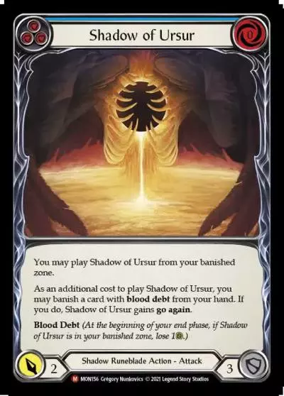 Shadow of Ursur BLUE MON156 - Monarch - Flesh and blood card