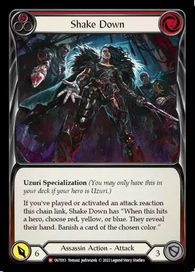 Shake Down RED OUT013 - Outsiders - Flesh and blood card