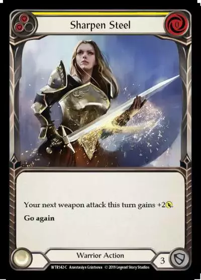Sharpen Steel YELLOW WTR142 - Welcome to Rathe - Flesh and blood card