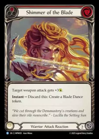 Shimmer of the Blade MPW051 - Mastery Pack Warrior - Flesh and blood card