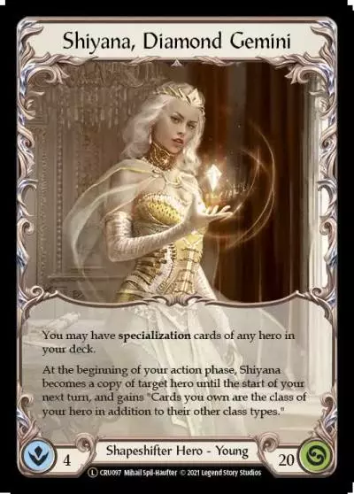 Shiyana, Diamond Gemini U-CRU097-RF - Crucible of War - Unlimited - Flesh and blood card
