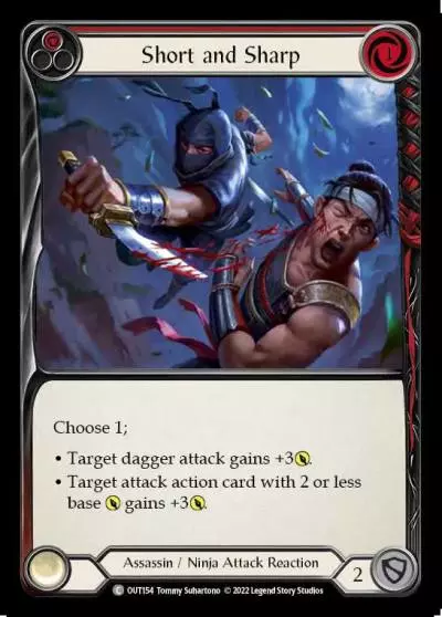 Short and Sharp RED OUT154 - Outsiders - Flesh and blood card