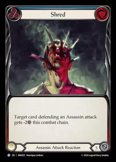 Shred BLUE ARK025 - The Hunted Blitz Deck - Arakni - Flesh and blood card