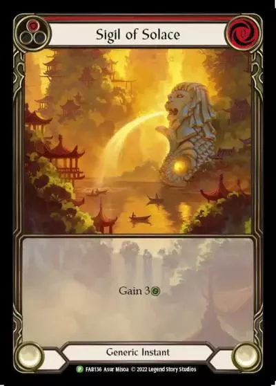 Sigil of Solace RED FAB136-RF - Marketing - Singapore 2023 - Flesh and blood card