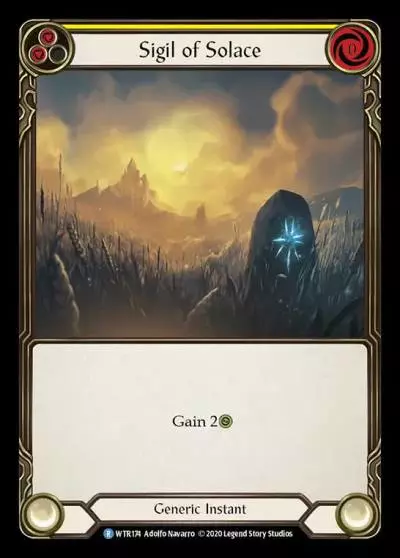 Sigil of Solace YELLOW R-WTR174 - Welcome to Rathe - Unlimited Revised - Flesh and blood card