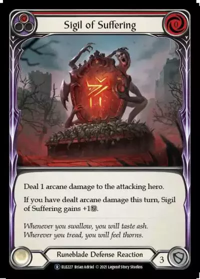 Sigil of Suffering RED U-ELE227-RF - Tales of Aria - Unlimited - Flesh and blood card