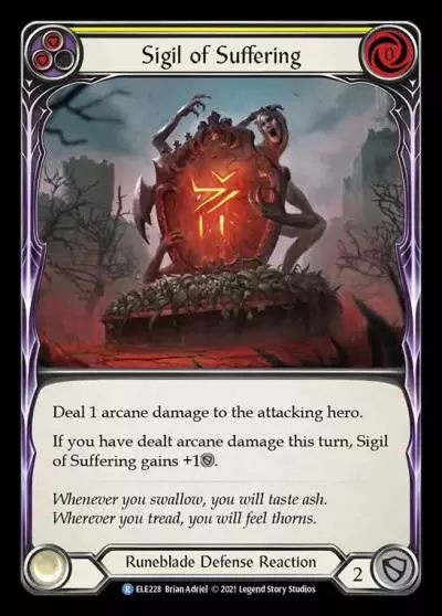 Sigil of Suffering YELLOW ELE228 - Tales of Aria - Flesh and blood card
