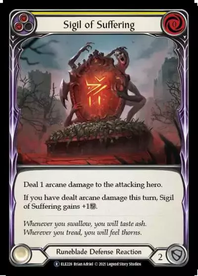 Sigil of Suffering YELLOW U-ELE228-RF - Tales of Aria - Unlimited - Flesh and blood card
