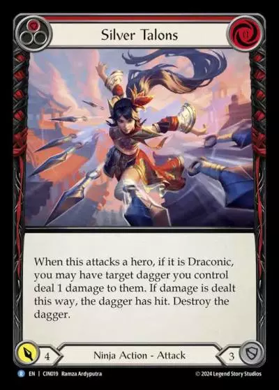 Silver Talons RED CIN019 - The Hunted Blitz Deck - Cindra - Flesh and blood card