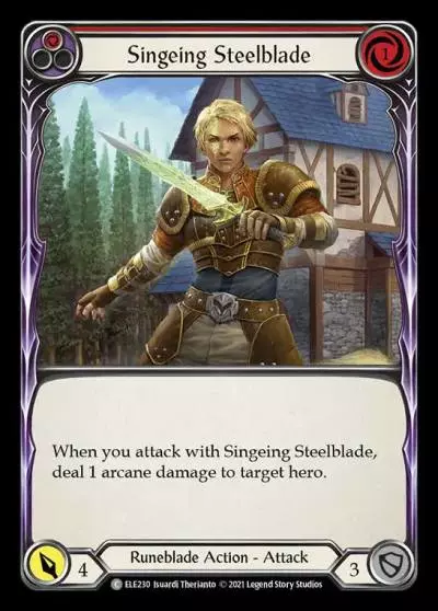 Singeing Steelblade RED ELE230 - Tales of Aria - Flesh and blood card