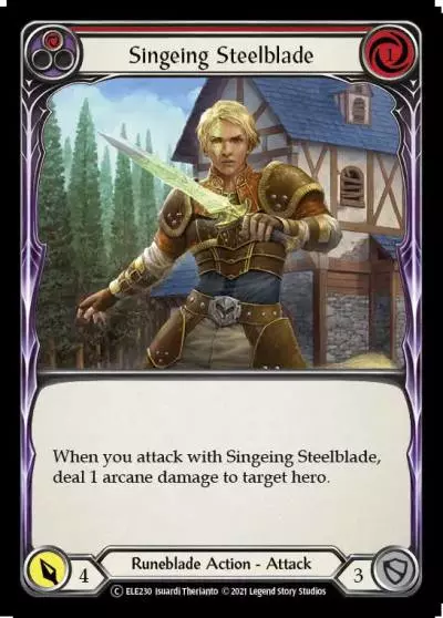 Singeing Steelblade RED U-ELE230-RF - Tales of Aria - Unlimited - Flesh and blood card