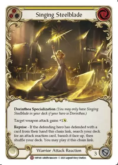 Singing Steelblade YELLOW 1HP149 - History Pack 1 - Flesh and blood card