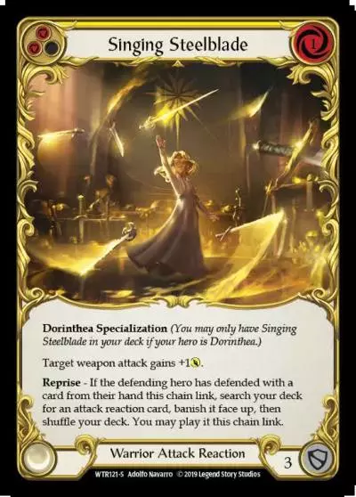 Singing Steelblade YELLOW WTR121 - Welcome to Rathe - Flesh and blood card