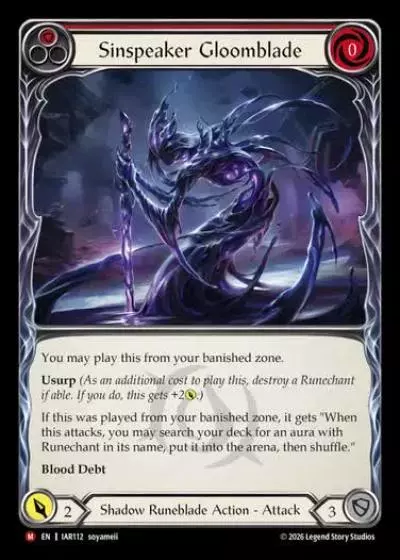 Sinspeaker Gloomblade IAR112 - Usurp the Shadow Throne - Flesh and blood card