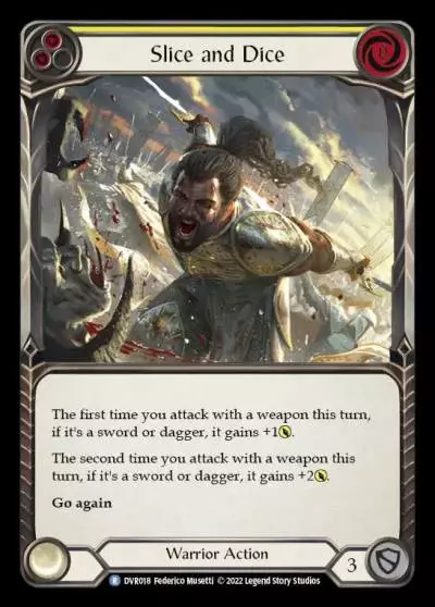Slice and Dice YELLOW DVR018 - Classic Battles: Rhinar vs Dorinthea - Flesh and blood card