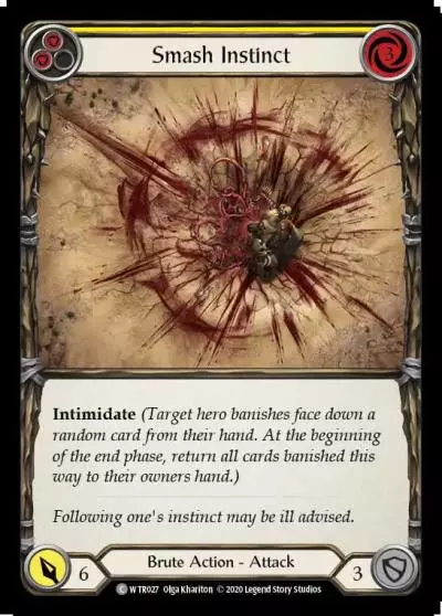 Smash Instinct YELLOW U-WTR027-RF - Welcome to Rathe - Unlimited - Flesh and blood card