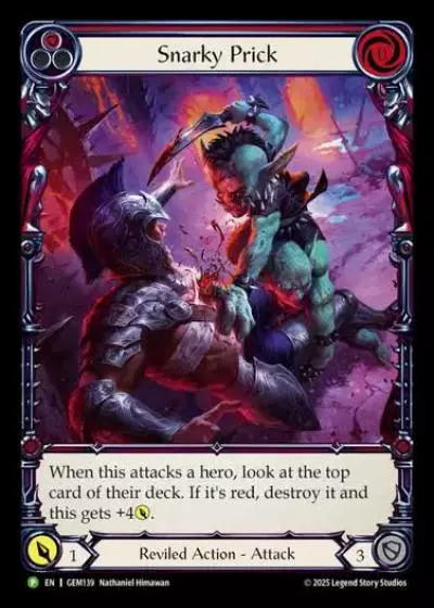 Snarky Prick GEM139 - GEM - Pack 4 - Flesh and blood card