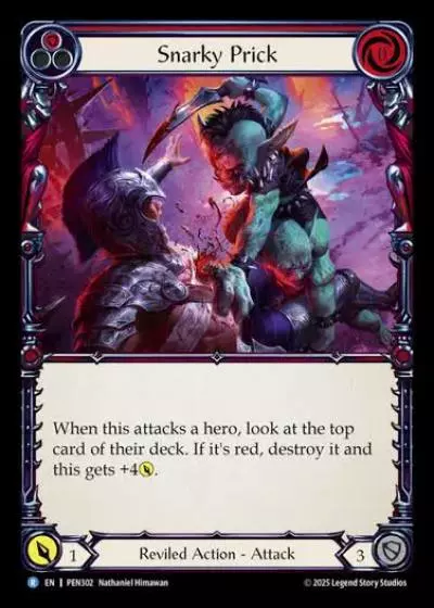 Snarky Prick PEN302 - Compendium of Rathe - Flesh and blood card
