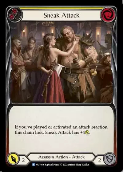 Sneak Attack YELLOW OUT019 - Outsiders - Flesh and blood card