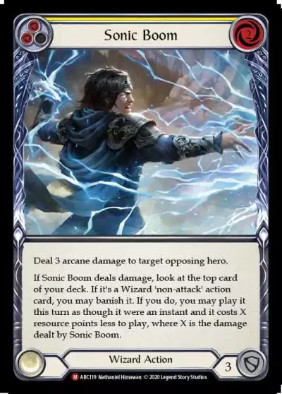 Sonic Boom YELLOW U-ARC119-RF - Arcane Rising - Unlimited - Flesh and blood card