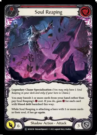 Soul Reaping RED U-MON199-RF - Monarch - Unlimited - Flesh and blood card