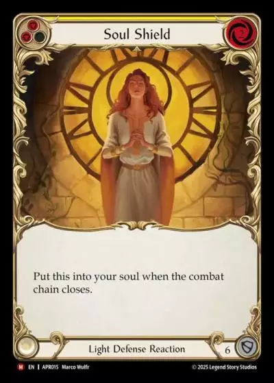 Soul Shield YELLOW APR015 - Armory Deck Legends - Prism Sculptor of Arc Light - Flesh and blood card