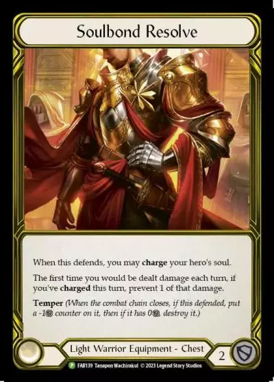 Soulbond Resolve FAB139-GF - Premier Organized Play - Dusk till Dawn - Flesh and blood card