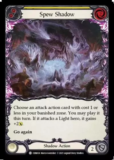Spew Shadow YELLOW CHN024 - Chane - Blitz Deck - Flesh and blood card