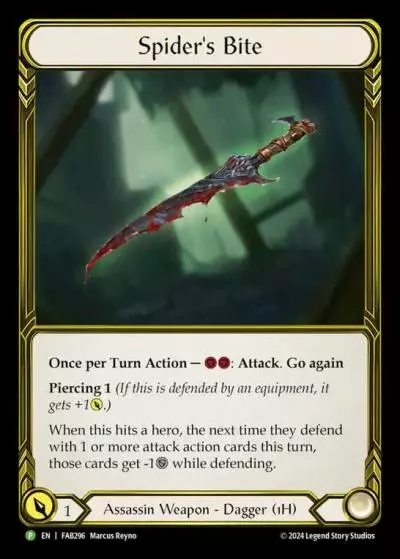 Spider's Bite FAB296-GF - In-Store Qualifiers - The Hunted - Flesh and blood card