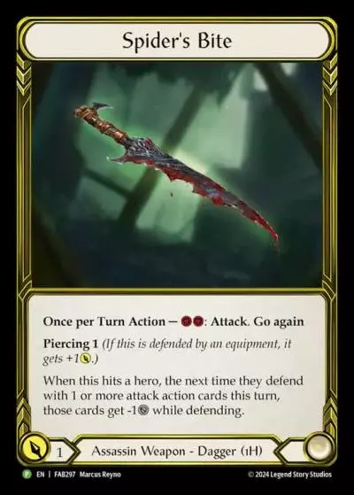 Spider's Bite FAB297-GF - In-Store Qualifiers - The Hunted - Flesh and blood card