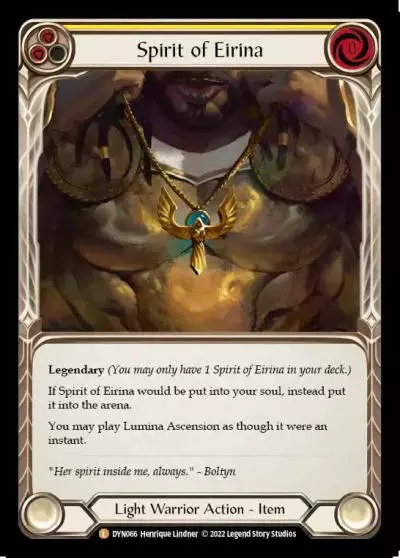 Spirit of Eirina YELLOW DYN066-RF - Dynasty - Flesh and blood card