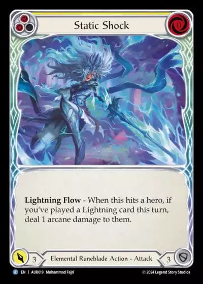 Static Shock YELLOW AUR019 - 1st Strike - Aurora - Flesh and blood card