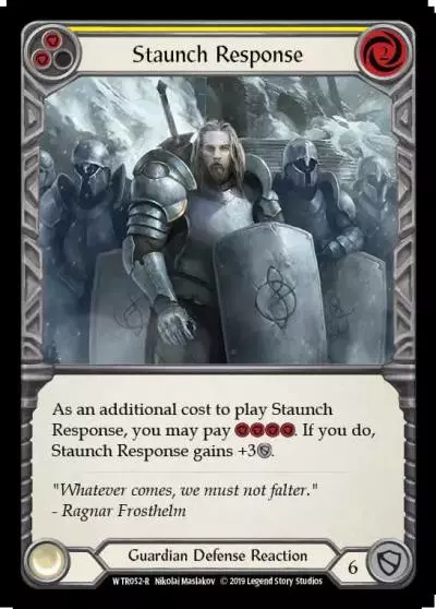 Staunch Response YELLOW WTR052 - Welcome to Rathe - Flesh and blood card