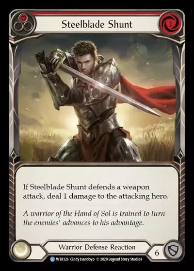 Steelblade Shunt RED R-WTR126 - Welcome to Rathe - Unlimited Revised - Flesh and blood card