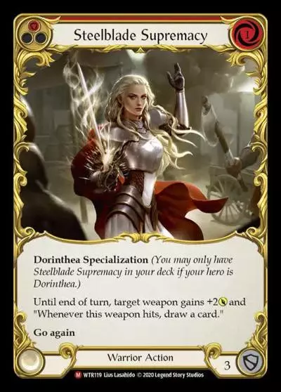 Steelblade Supremacy RED R-WTR119 - Welcome to Rathe - Unlimited Revised - Flesh and blood card