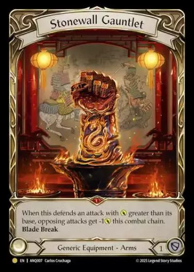 Stonewall Gauntlet ANQ007-RF - Compendium of Rathe - Antiquity Pack - Flesh and blood card