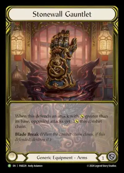 Stonewall Gauntlet FAB229-GF - Premier Organized Play - Part the Mistveil - Flesh and blood card