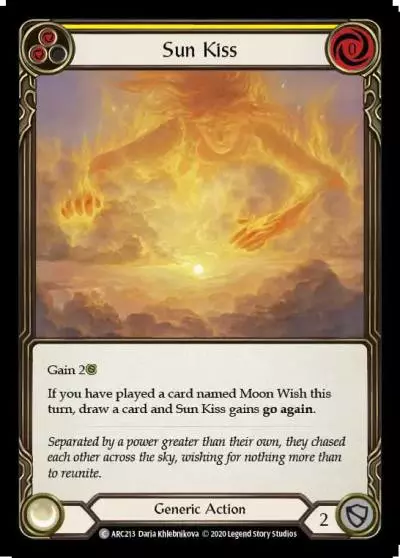 Sun Kiss YELLOW U-ARC213-RF - Arcane Rising - Unlimited - Flesh and blood card