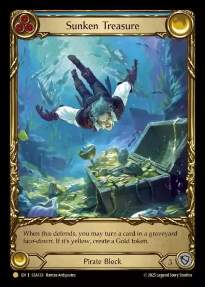 Sunken Treasure BLUE SEA133-TP - High Seas - Treasure Pack - Flesh and blood card