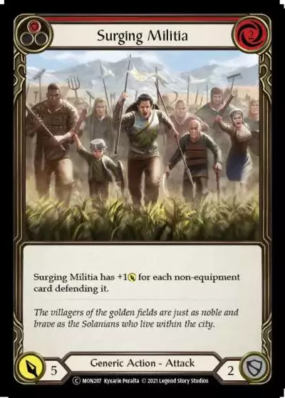 Surging Militia RED U-MON287-RF - Monarch - Unlimited - Flesh and blood card