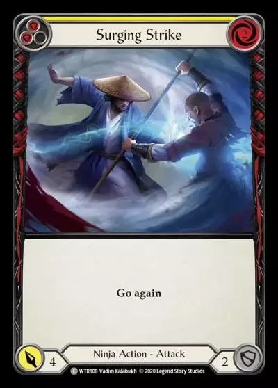 Surging Strike YELLOW R-WTR108 - Welcome to Rathe - Unlimited Revised - Flesh and blood card
