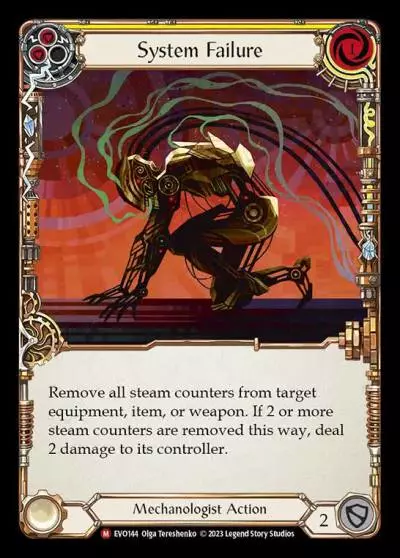 System Failure YELLOW EVO144 - Bright Lights - Flesh and blood card