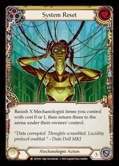 System Reset YELLOW EVO145 - Bright Lights - Flesh and blood card