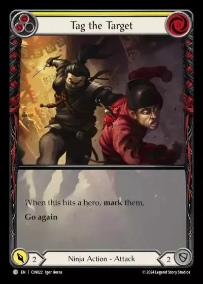 Tag the Target YELLOW CIN022 - The Hunted Blitz Deck - Cindra - Flesh and blood card