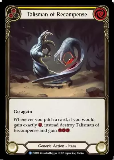 Talisman of Recompense YELLOW EVR191 - Everfest - Flesh and blood card