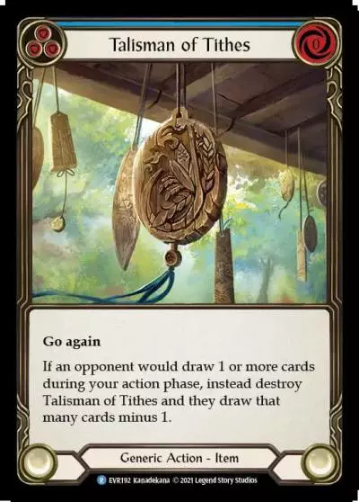 Talisman of Tithes BLUE EVR192 - Everfest - Flesh and blood card