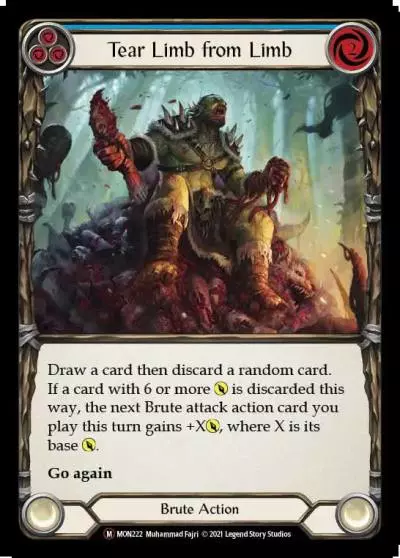 Tear Limb from Limb BLUE U-MON222-RF - Monarch - Unlimited - Flesh and blood card